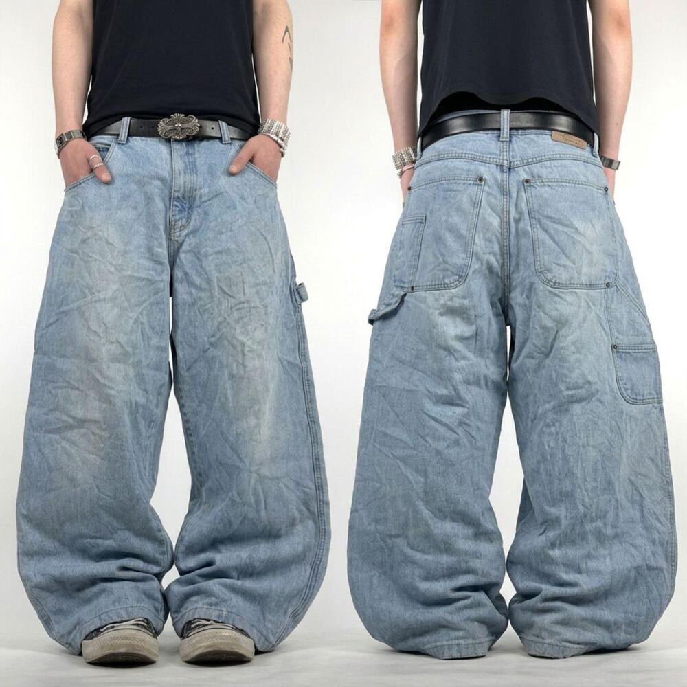 Vintage faded carpenter grunge archive cyber baggy wide leg rare jeans